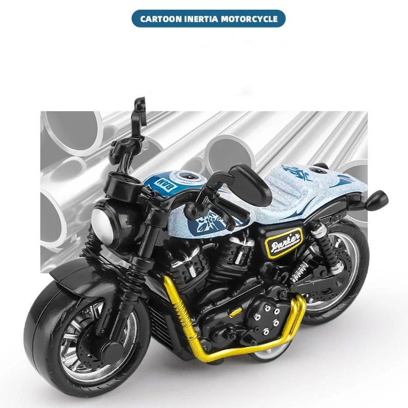 Alloy Pull Back Car Boys Educational Simulation Motorbike Toy Cartoon Design Motorbike Model Classic Style Toys Car Children Toy