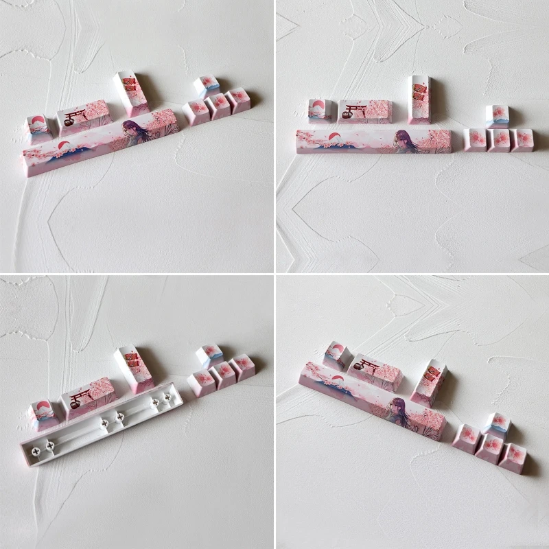 اتجاه PBT Keycap أدخل 4/8 مفاتيح Keycap 5 جوانب صبغ ترقية OEM للوحة المفاتيح الميكانيكية