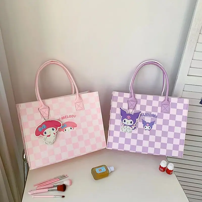 New Kuromi Children's Gift Bag Sanrio Cartoon Felt Elementary School Student Cram Bag Handbag Cute Gift Bag Doll Storage Bag