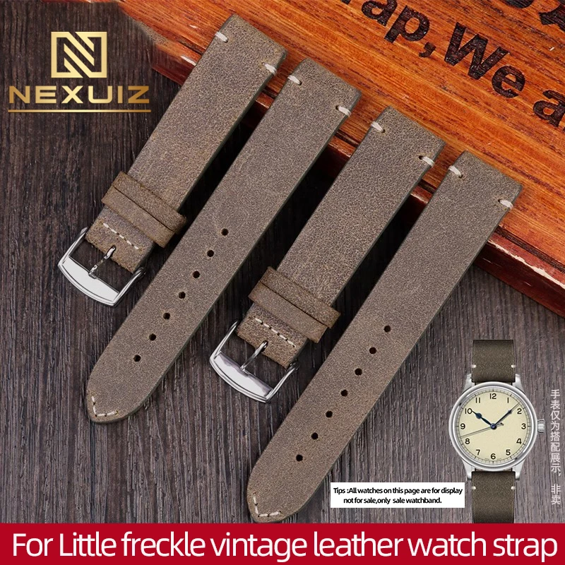 

Vintage Leather Watch Strap For Longines Classic L2.819.4.93.2 Watchband Little Freckle Needle Deduction Men's Bracelet 19mm