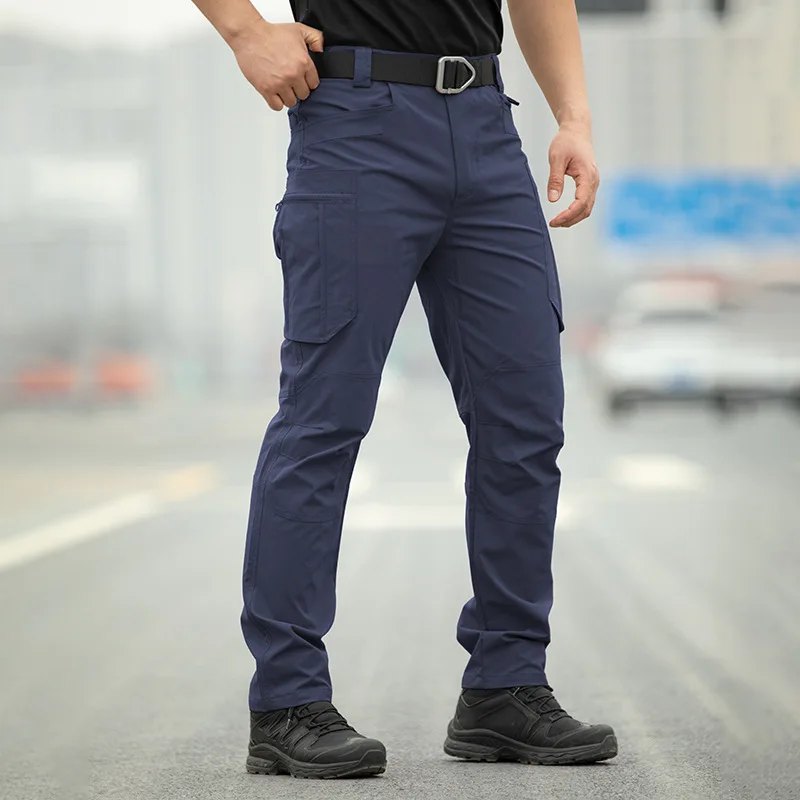 2026 New Men's Long Pants Spring and Autumn Waterproof Durable Multi-Pocket Outdoor Work Pants Training Pants