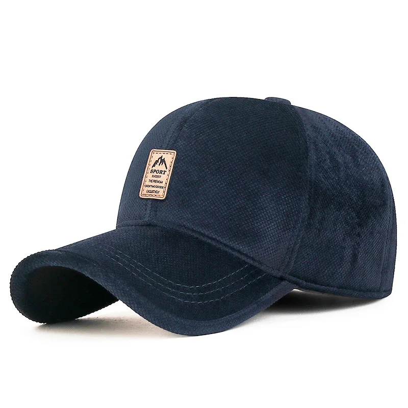 Men's Fleece Lined Baseball Cap with Ear Flaps Cozy Outdoor Hat for Middle-Aged And Older Men