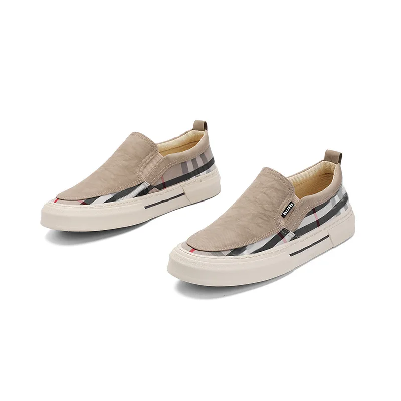 

Men's Autumn Casual Shoes Fashion Comfortable Low Cut Slip On Flat Sole Canvas Leather Sneakers
