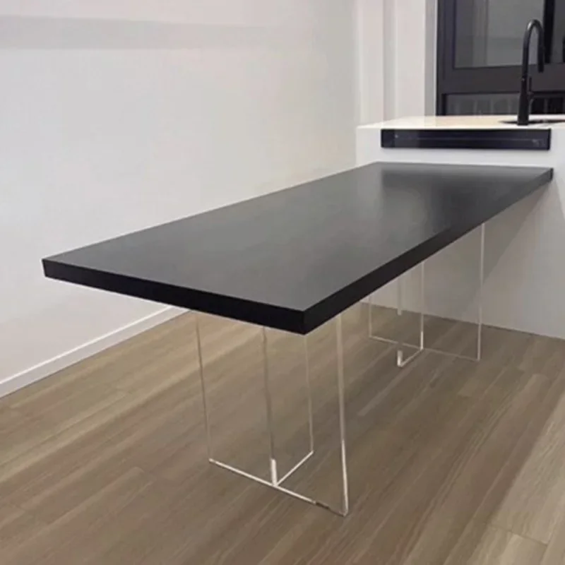 Luxe design eettafel Japanse witte industriële moderne eettafel Rechthoek Minimalistisch Esstisch Woonkamermeubilair