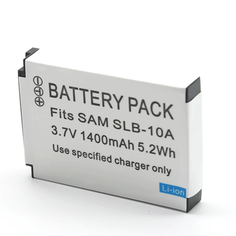 SLB-10A 3.7v 1400mAh Lithium Battery Suitable for Samsung SLB-10A JVC BN-VH105 Camera Battery Fully Decoded Without Pop Ups