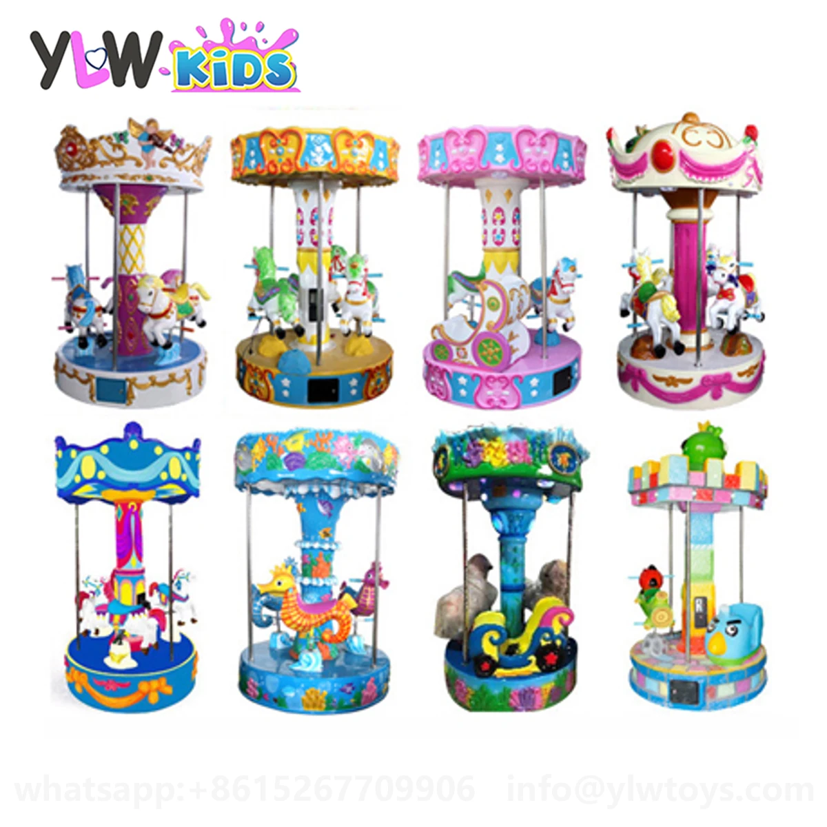 YLWCNN Kids Carousel,Small Merry-Go-Round Games,Simulator Game equipment Child Play Center Game Mchine