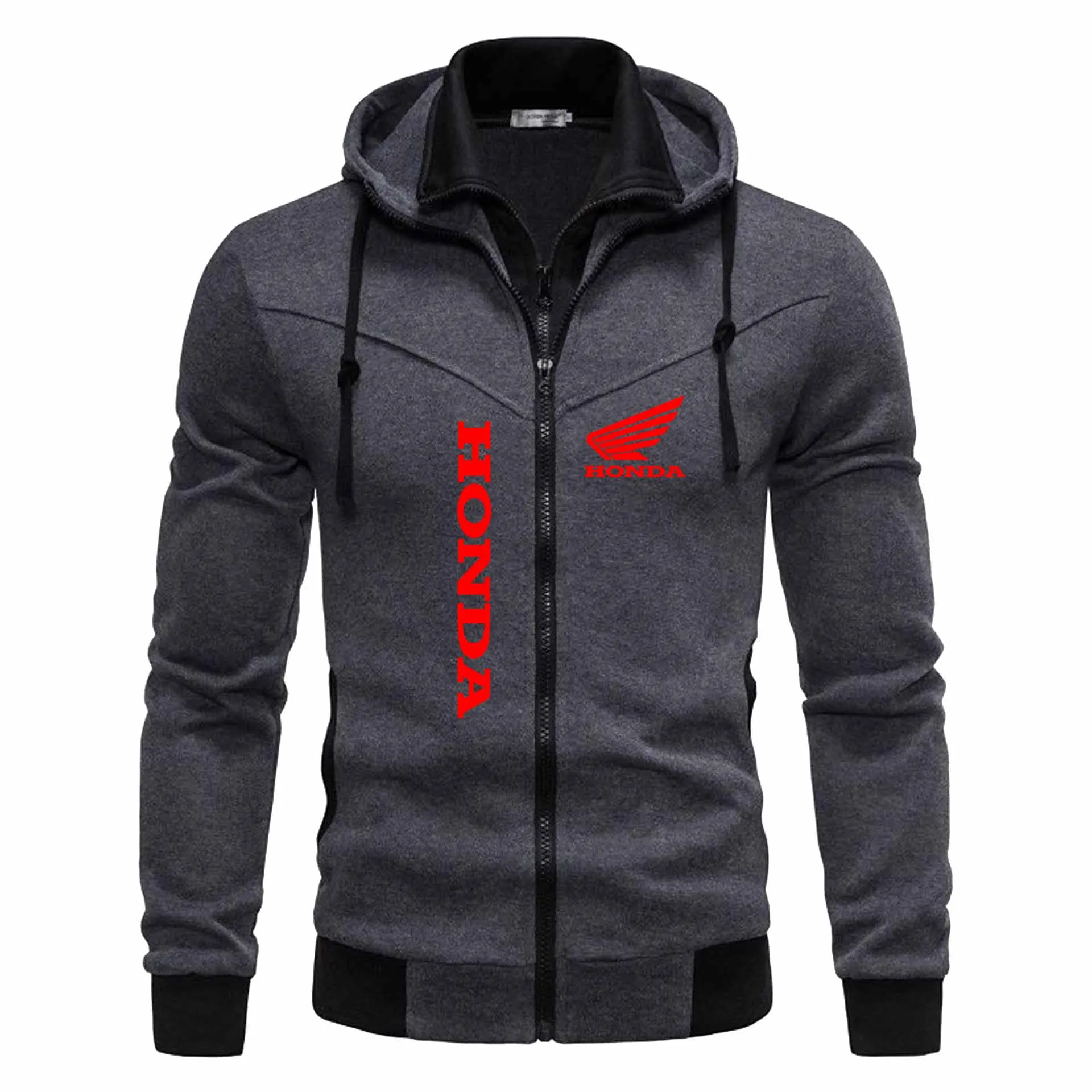 honda Logo Men's  2026 autumn and winter sports splicing men's jacket casual long sleeved pants hooded sports men's set two-piec