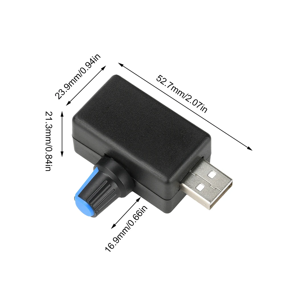 Regolatore di velocità della ventola Mini USB da 5 W Regolatore del flusso d'aria Modulo regolabile multivelocità silenzioso Ingresso DC 4-12 V Uscita DC 2.5-7.5 V