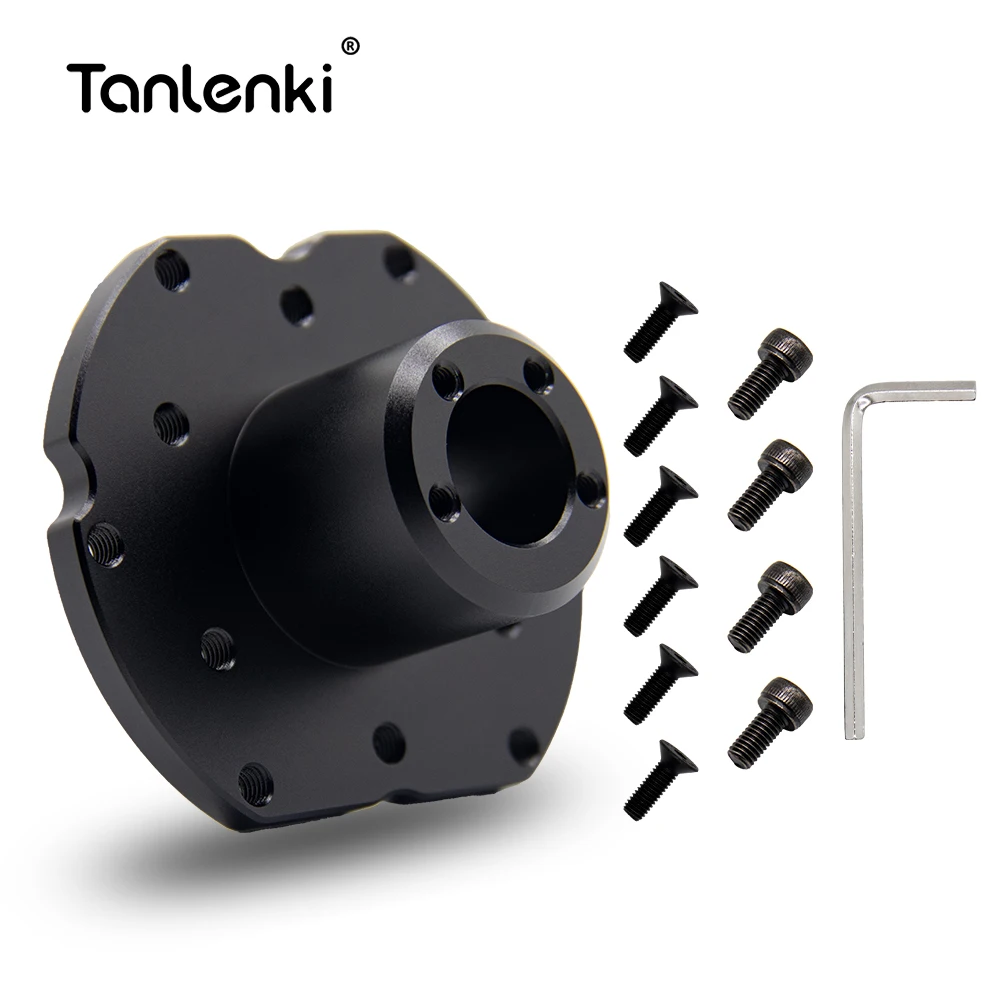 Tanlenki Adapter for upgrading older Fanatec steering wheels from QR1 to QR2 compatibility, featuring CNC machining and anodized