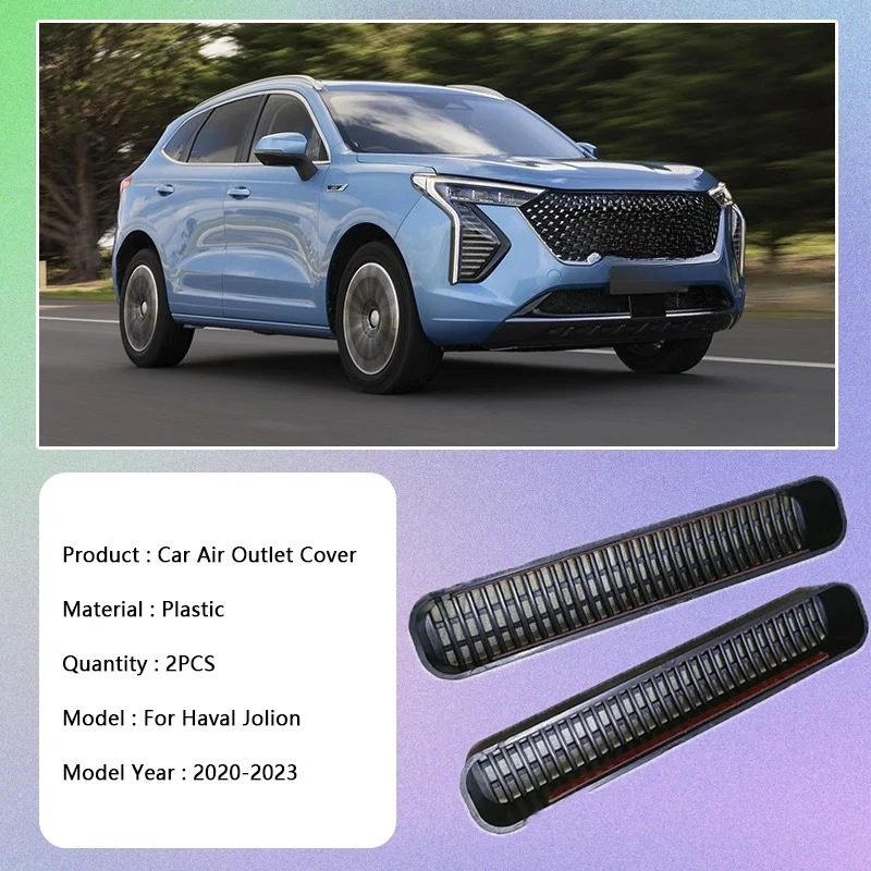 For Haval Jolion 2020 2021 2022 2023 Car Rear Seat Air Outlet Cover Trim Exhaust Conditioner Anti-Clogging Stickers Accessories
