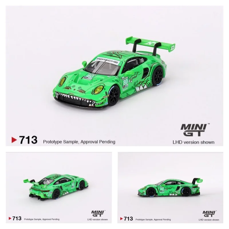 1/64 Porsche 911 Gt3 R # 80 gtd ao racing 2023 edição carros modelo mini gt carro modelo edição limitada menino coleção presente brinquedos