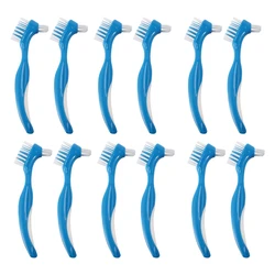 12 Pack Denture Brush Hard Denture Cleaning Brush False Teeth Brush Toothbrush