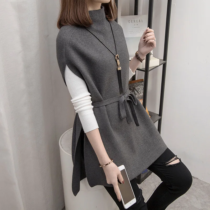 Korean Trendy Girls Sweater Vest Matching High Elastic Underwear Turtleneck Sweaters Sweet Female Autumn Winter Slim Fit Clothes