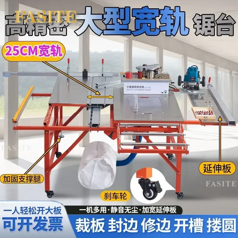 For Woodworking Push Table Saw Precision Track Dust Free Folding Workbench Multi Functional All In One Machine Portable Bench