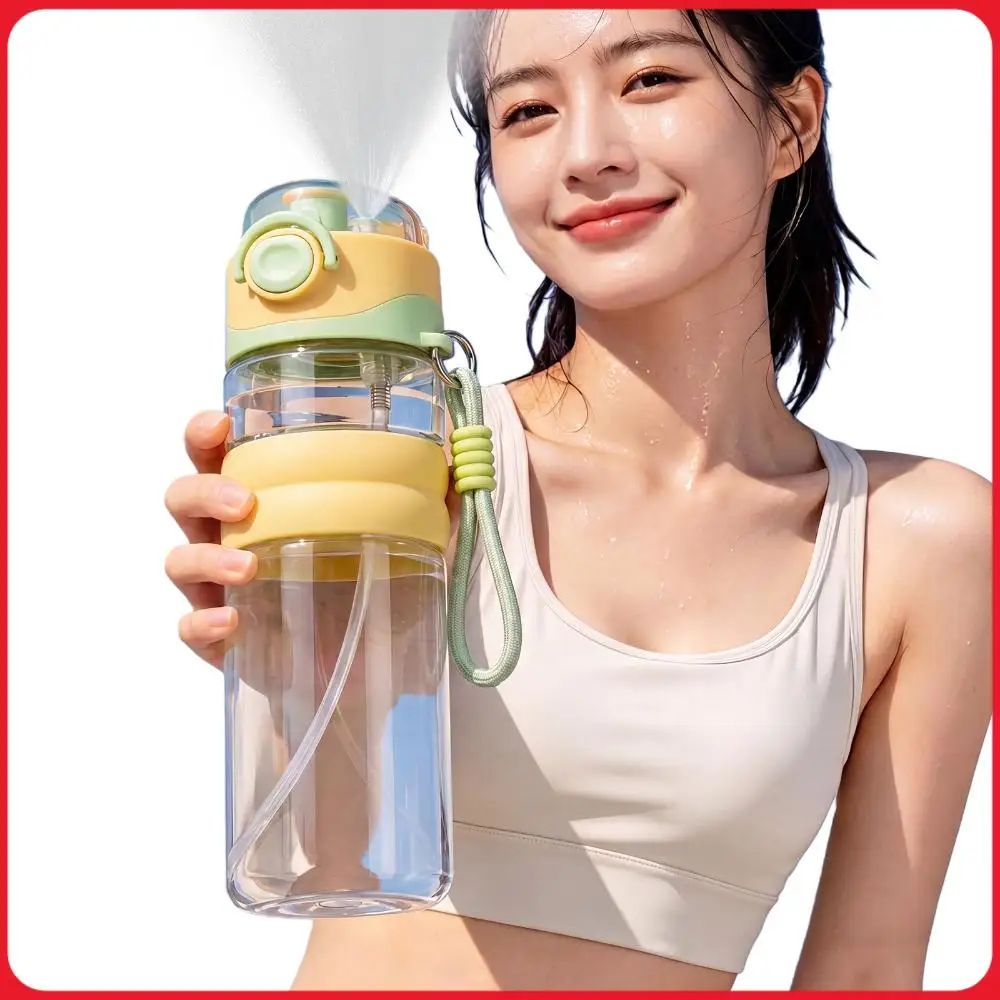 

Portable Water Bottles 750ML Direct Drinking Dual-Use Plastic Water Bottles with Straw for Outdoor Travel Office Walking
