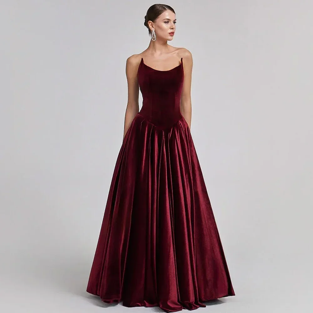 Personalizado a linha vestidos de noite borgonha sem alças veludo noite vestido formal cocktail alta qualidade vestidos de festa de baile para mulher