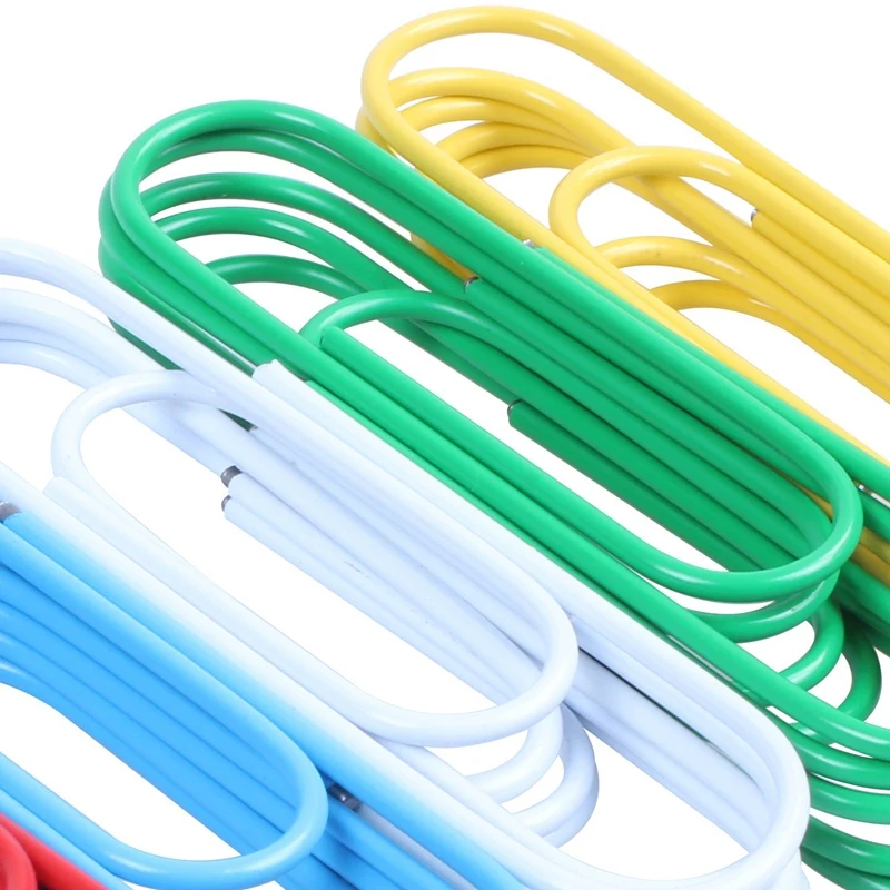 Super Large Paper Clips Vinyl Coated, 60 Pack 4 Inch Assorted Color Jumbo Paper Clip Holder(10 Cm)