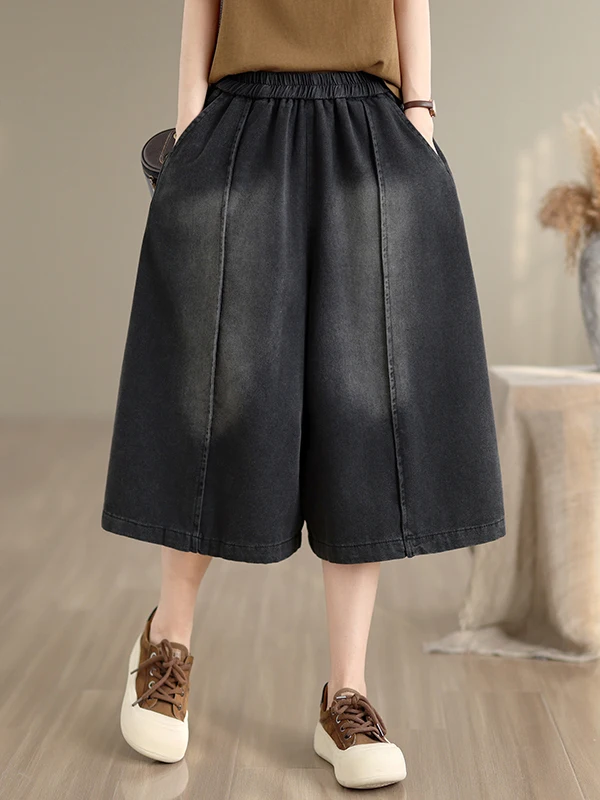 

Retro Denim Wide Leg Pants Five Parts Loose Casual Personality Brand Tailored Summer 2026 Cotton Straight Leg Trousers