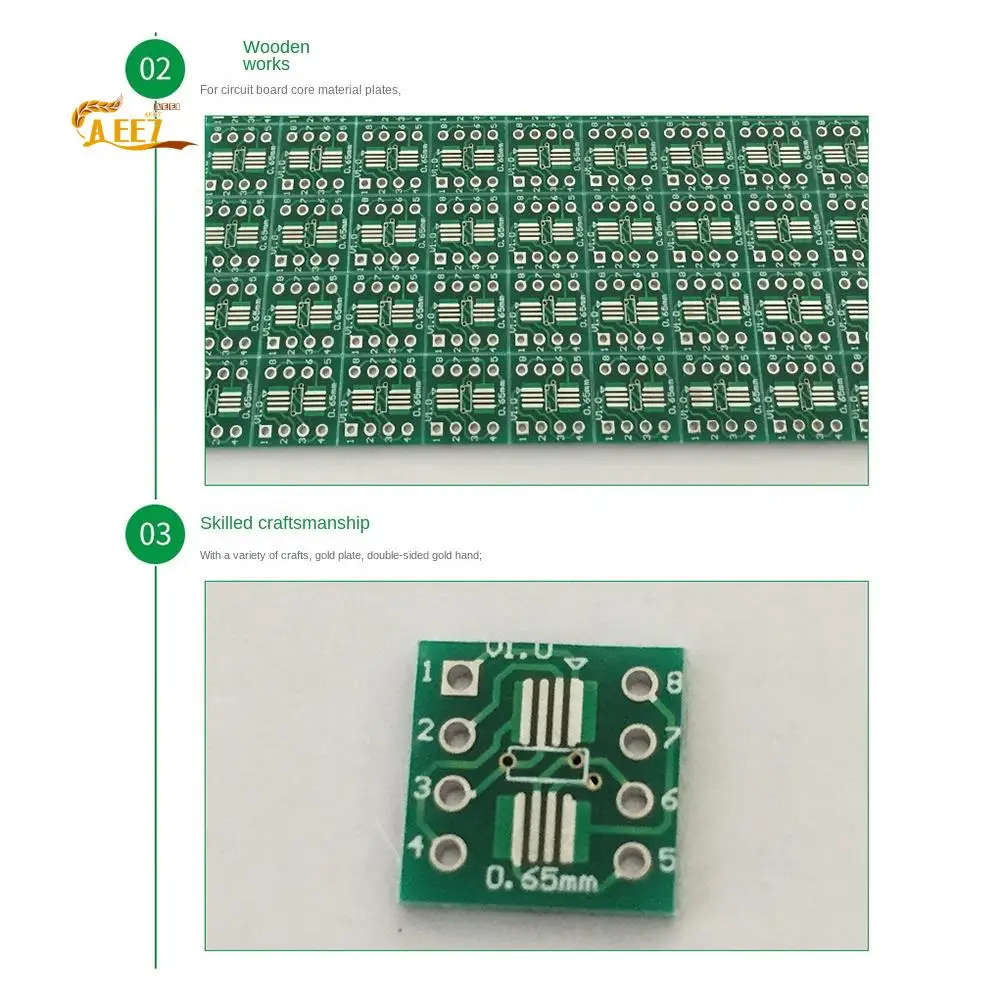 AEE7-200PCS TSSOP8 SSOP8 SOP8 To DIP8 PCB SOP8 SOP Transfer Board DIP Pin Board Pitch Adapter