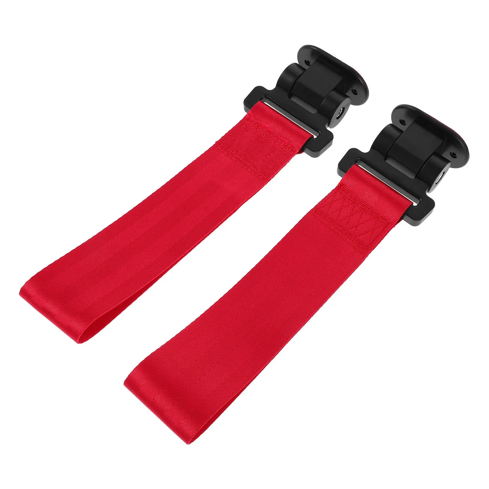 

2Pcs Red Decorative Tow Strap High Strength Adhesive Nylon Traction Rope Car Bumper Tow Strap Automotive Modification Trailer