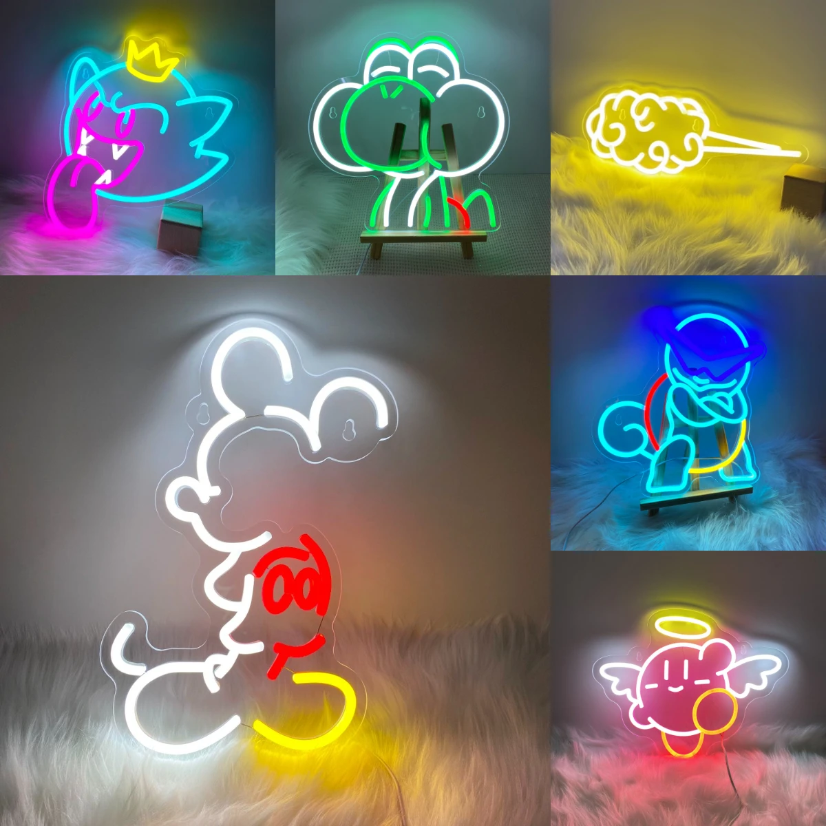 cartoon-mickey-mouse-decorative-board-pokemon-squirtle-colorful-night-atmosphere-wall-hang-acrylic-board-kids-bedroom-home-decor