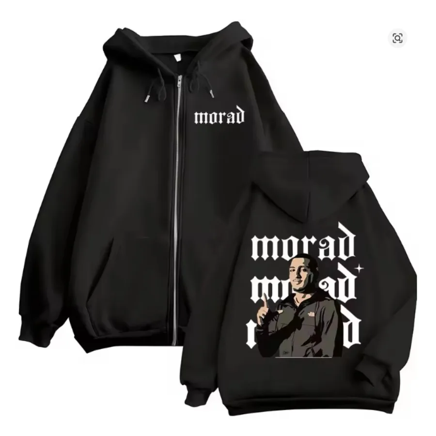 

Rapper Morad MDLR Album Zipper Hoodies Fashion Hip Hop Vintage Zip Up Jacket Pullovers Men Women Casual Long Sleeve Sweatshirts