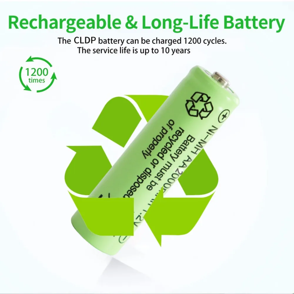 1-24PC 2000mah AAA Battery 1.2V NiMH AAA Rechargeable Batteries aaa Clock Toys Mouse Battery with AAA/AA Battery Holder