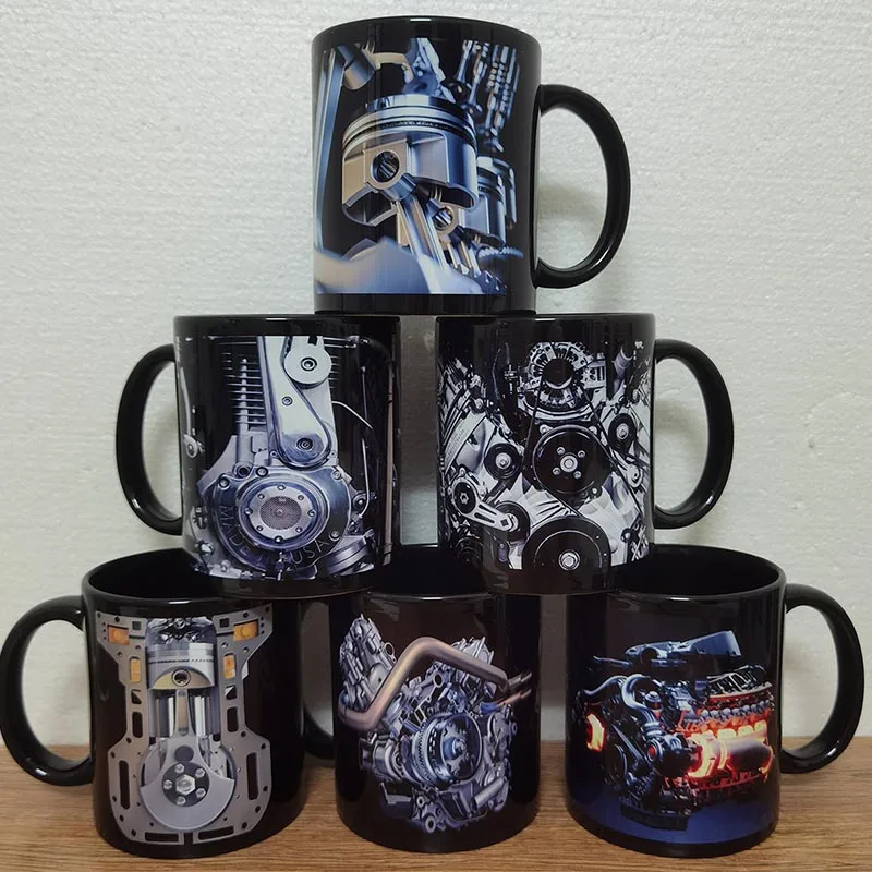 

1PC Mechanic Ceramic Creative Engine Engine Ceramic Coffee Mug Cup Water Cup Car Motorcycle Festival Gifts