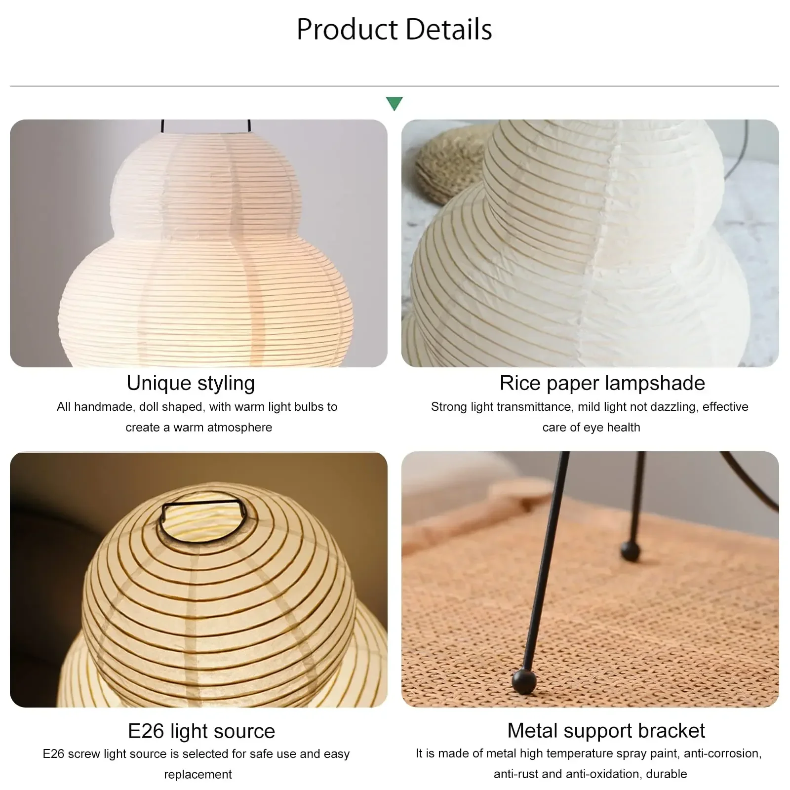 Japanese Xuan Paper Lamp Akari Modern originality Atmosphere Table Lamp 3-color Dimmable Eye Protection Living Room Bedside Lamp