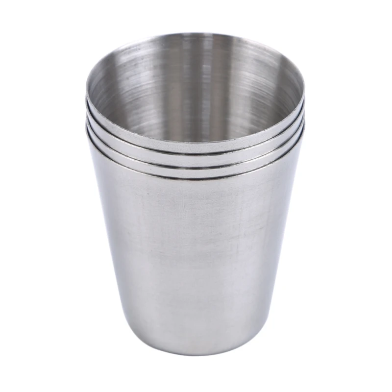 4pcs 6Pcs Cups With Cover Bag Outdoor Camping Tableware Travel Cups Set Picnic Stainless Steel Wine Beer Cup Whiskey Mugs 1 Set