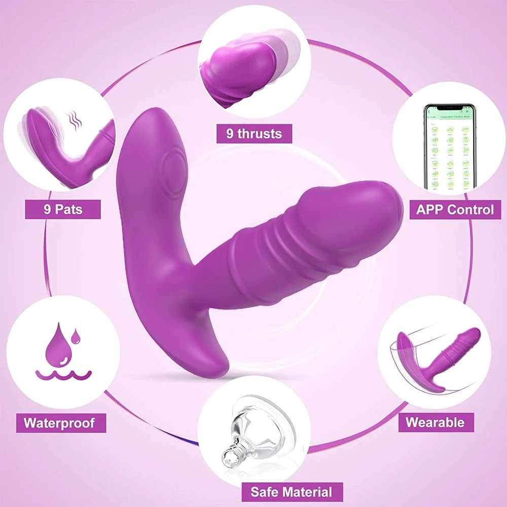 2 In 1 Telescopic APP Control Vibrator Female Clitoral Stimulation G Spot  Massager Wearable Sex Toys for Women Couples Adults