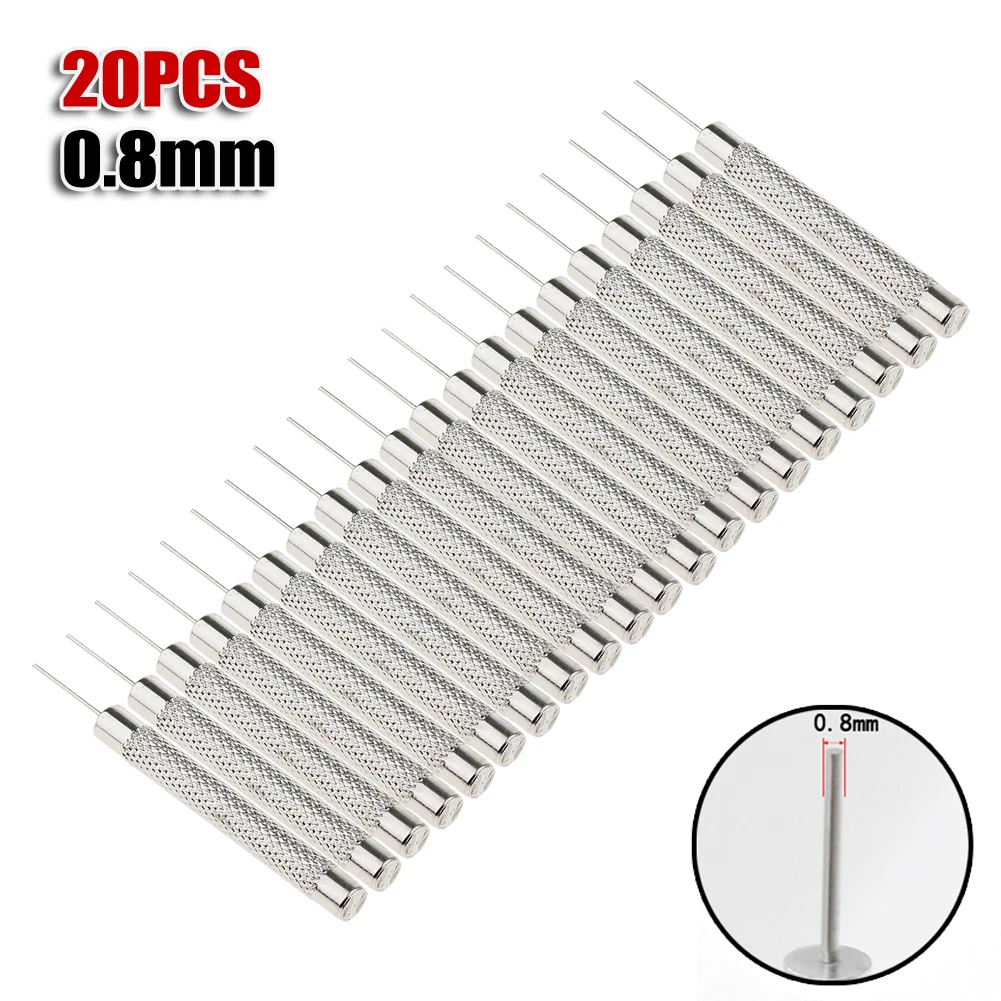 20 Pcs Watch Strap Bracelet Pin Punch 0.8mm Head Remover Repair Tool For Watch Jewelry Adjustment Riveting Hand Tool Accessories