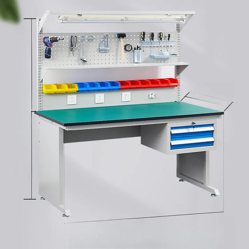 

Anti-static workbench with lamp drawer workshop assembly line console electronic mobile phone maintenance bench inspection
