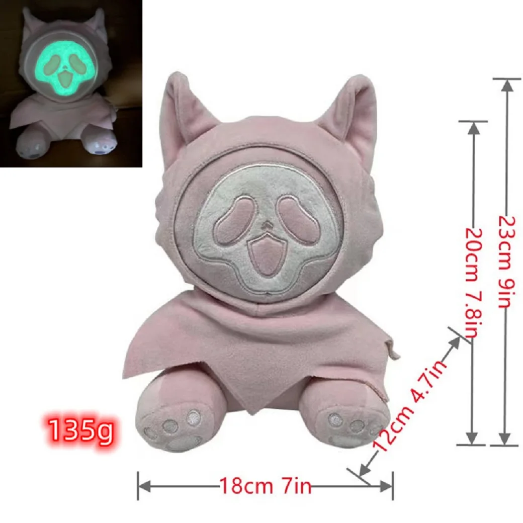 23 ซม.ร้อนสีดํา Ghostface การ์ตูนน่ารักของเล่นตุ๊กตา Tricky Stuff นุ่มเด็กผู้หญิงคริสต์มาสฮาโลวีนของขวัญวันเกิดสําหรับเด็กผู้ใหญ่