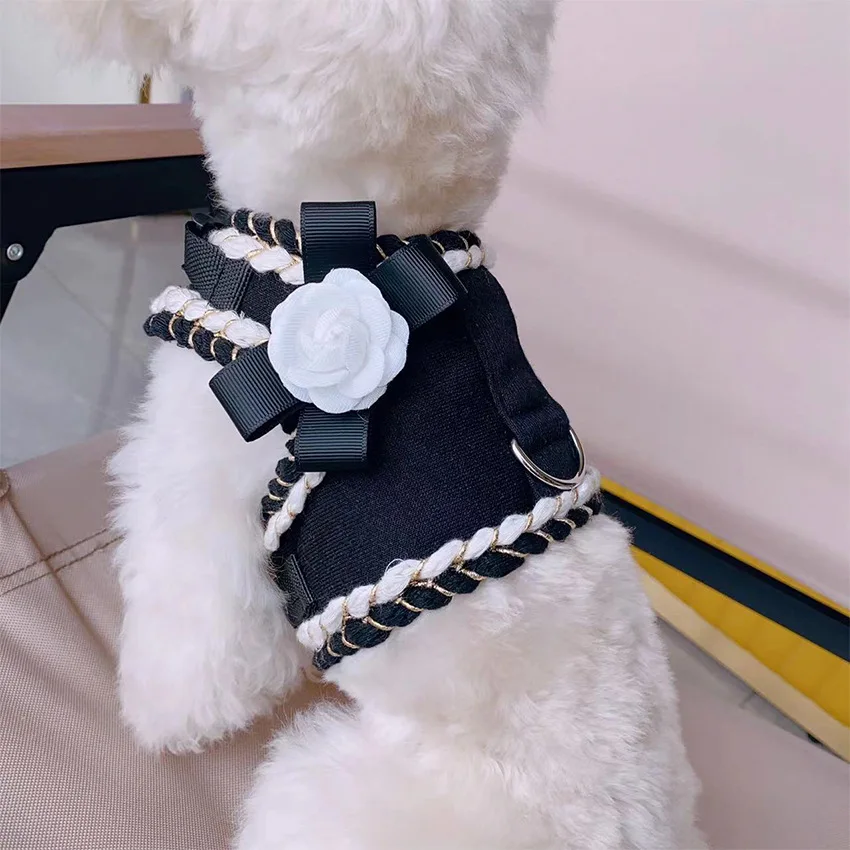 Smycz dla małego psa, szelki na klatkę piersiową i plecy, porównanie: Teddy, Pomeranian, smycz dla psa, szelki dla psa, akcesoria dla szczeniąt, obroża dla kota
