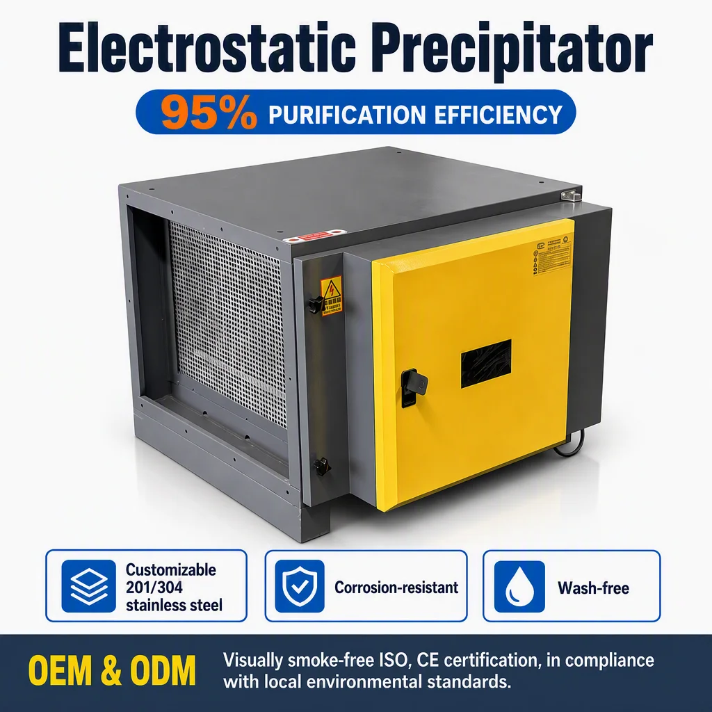 Electrostatic Commercial Grade Air Purifier Smoke Removal Oil Fume for Kitchen & Restaurant Air Cleaner Home Use Household