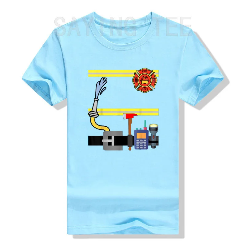 Feuerwehrmann Halloween DIY Feuerwehruniform Lazy Kostüm Anzieh-T-Shirt Y2k Fantastisches Feuerwehrmann-Grafik-T-Shirt Persönlichkeits-Streetwear – Detail 14