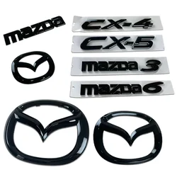 Plastic Car Front Trunk Emblem Rear Tail Refitting Decoration for Mazda 3 6 CX-4 CX-5 Steering Wheel Badge 3D Replaced Sticker