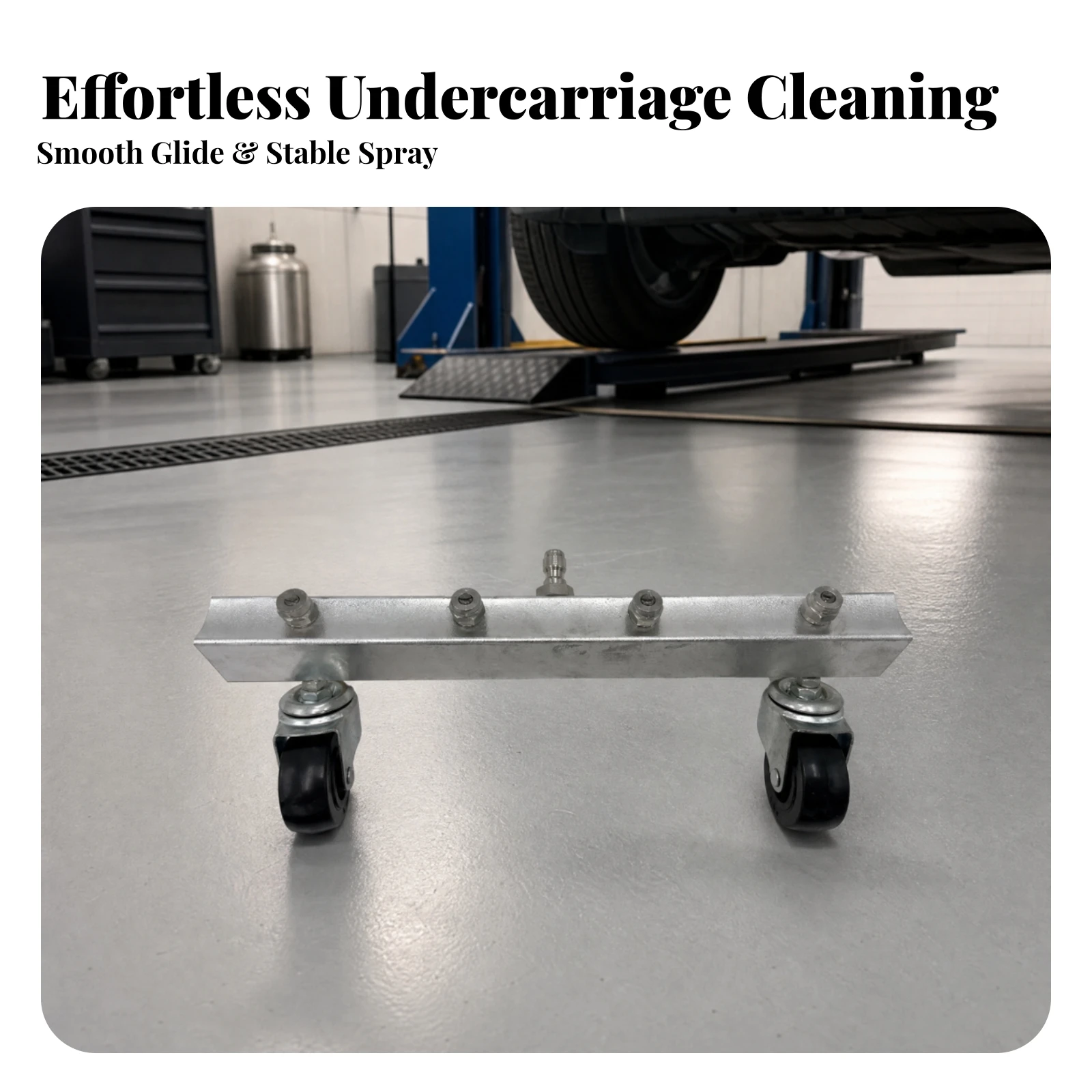 Undercarriage Cleaner Mobile Pressure Washer Surface Cleaner Rust-Proof Heavy-Duty for Vehicle Undercarriages, Roads