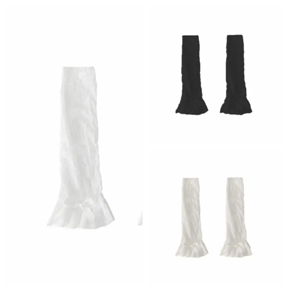 موضة القوس كشكش JK العجل الجوارب الطويلة Y2k الدانتيل الشفاف زهرة جوارب الحلو لوليتا منتصف أنبوب جوارب الربيع الصيف #6