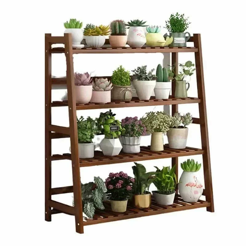 Wooden Universal Plant Shelf Outdoor Pedestal Hanging Flowers Plant Shelf Luxury Corner Garden Furniture