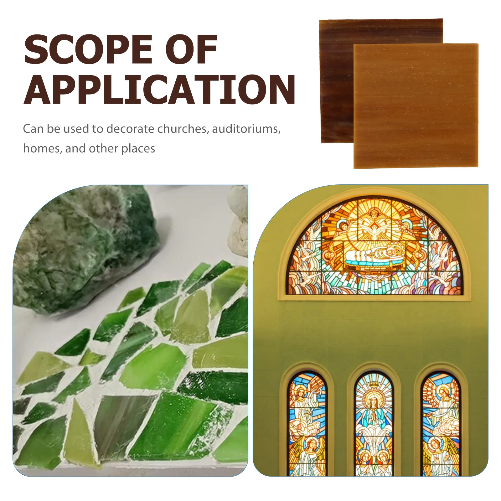 

2 Pcs Colorful DIY Mosaic Tiles Crafts Home Decor Glass Mosaics Material Supplies for
