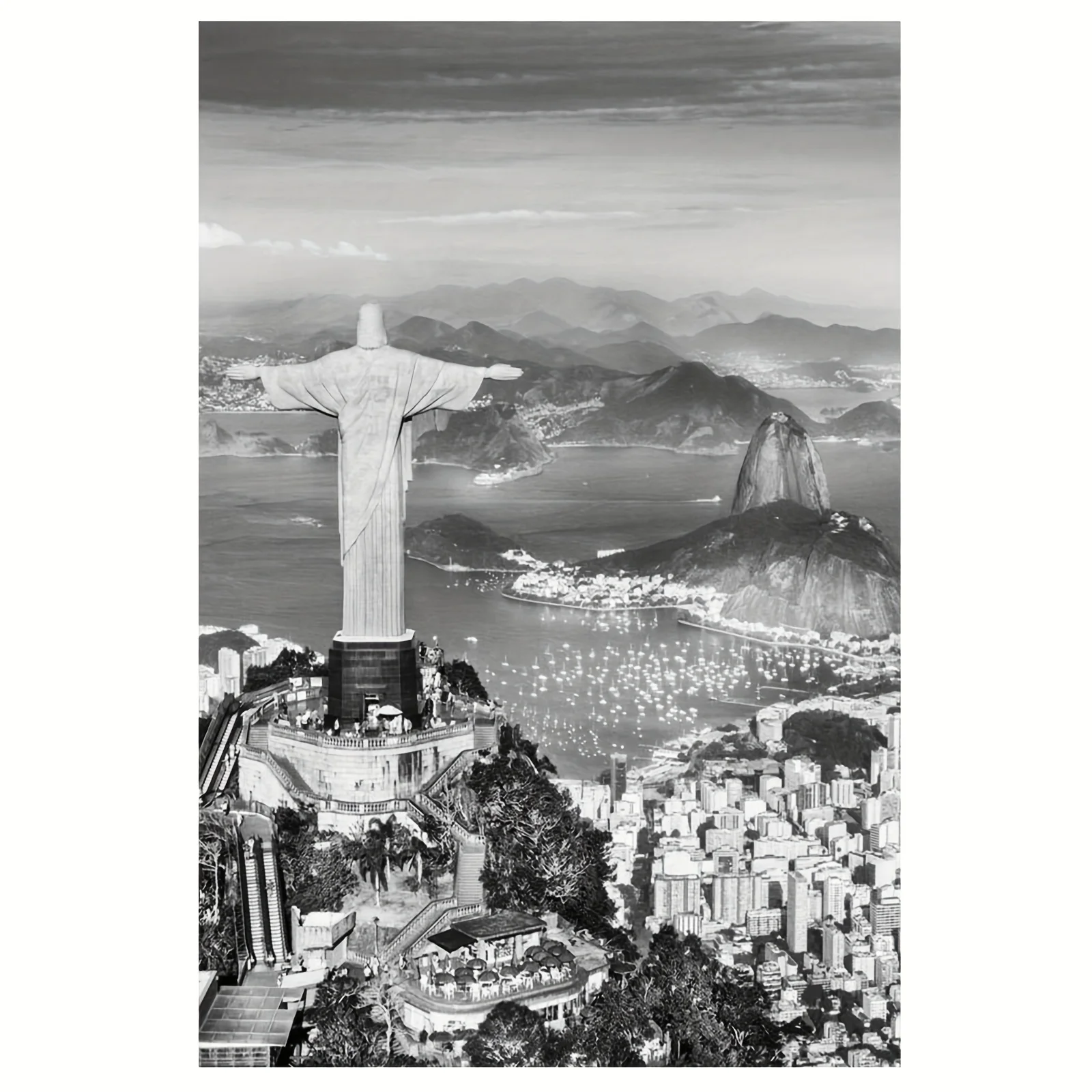 1pc Frameless Rio de Janeiro Christ the Redeemer Travel Poster Canvas Wall Art, 12x18 Inches - Vibrant Cityscape with Statue of