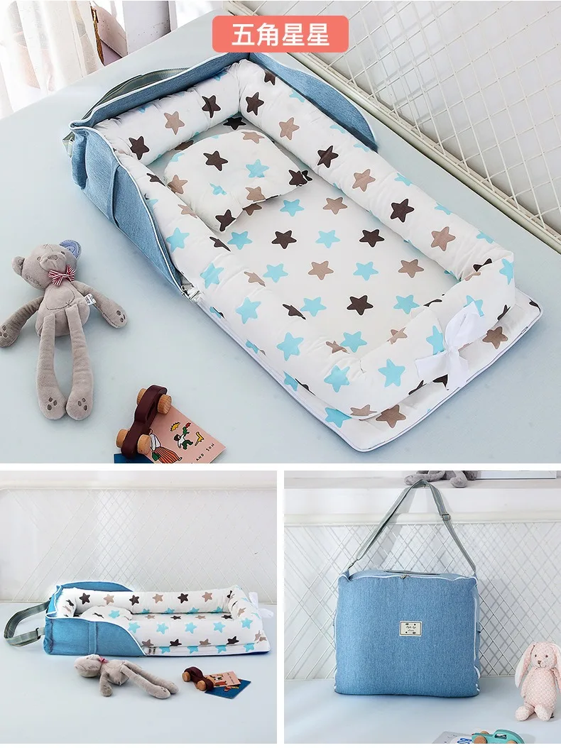 2 in 1 Portable Folding Baby Nest Bag Travel Bed Crib Baby Nest Foldable lounger co sleeping for newborn Playpen Mattress