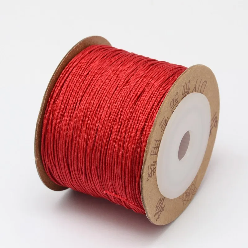 1Roll 100m/roll 0.8mm Nylon Thread Cord Bracelet String Chinese Knotting Cord Red Thread Beading Braided Ornament for DIY