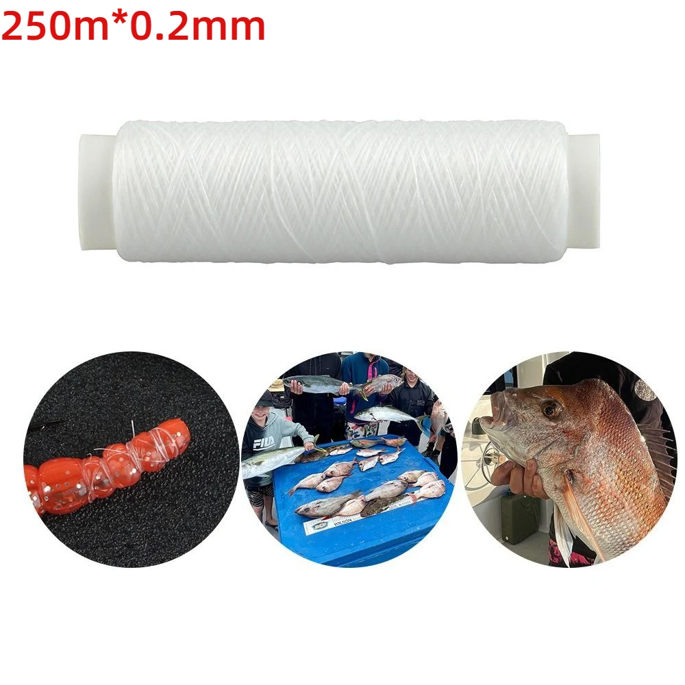 250m Fishing Rubber Band Line Fishing Accessory Nylon 0.2mm Bait Elastic Thread Elastic Invisible Fishing Bait Line Sea Fishing