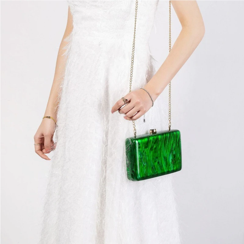 

Wedding Special Shape Handbags Clutch Shell Crossbody Bag Fashion Evening Bags Acrylic New Shoulder Rectangular Luxury Designer