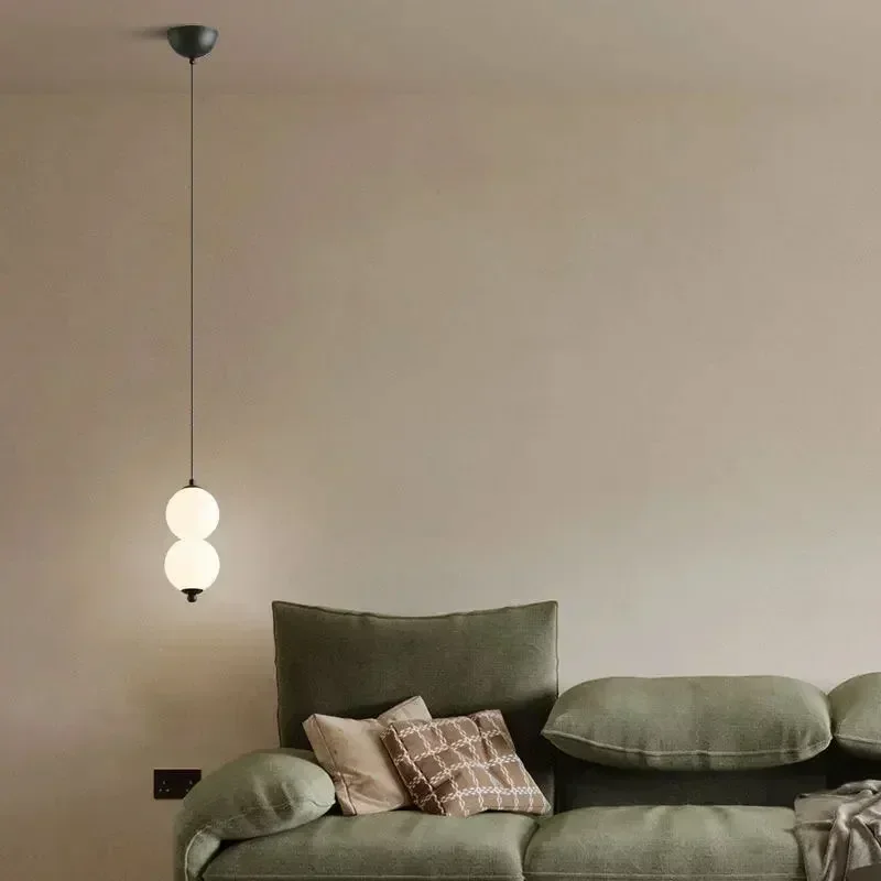 Bedroom Bedside LED Pendant Lights Ceiling Lamp for Living Dining Room Restaurant Indoor Lighting Decor PVC Ball Fixture Modern