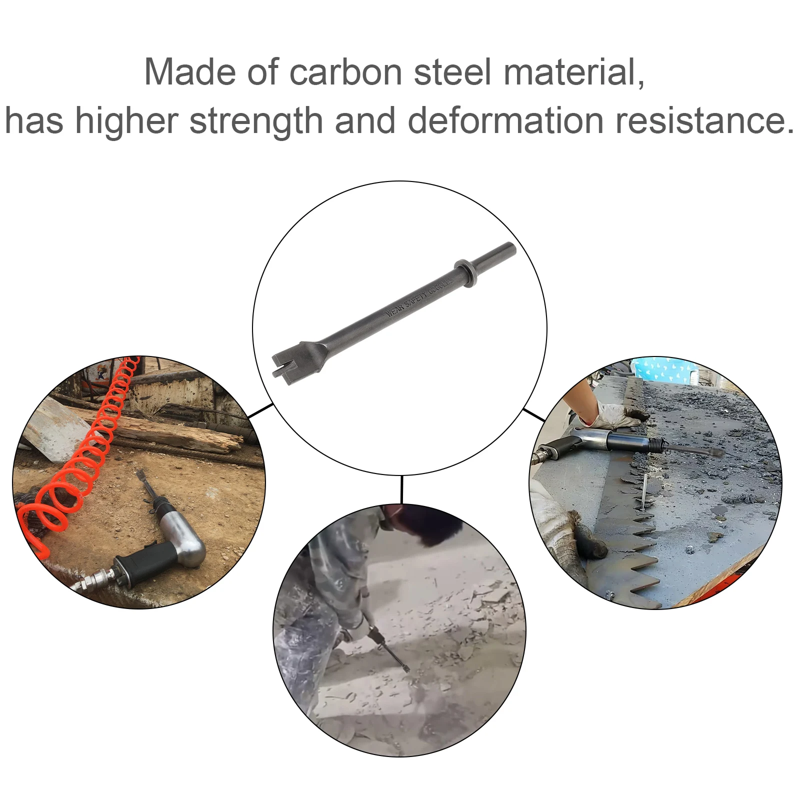 Cincel de martillo de aire de alta resistencia, cabezal de impacto de aire para eliminación de hoja de hierro/eliminación de oxidación, cincel de