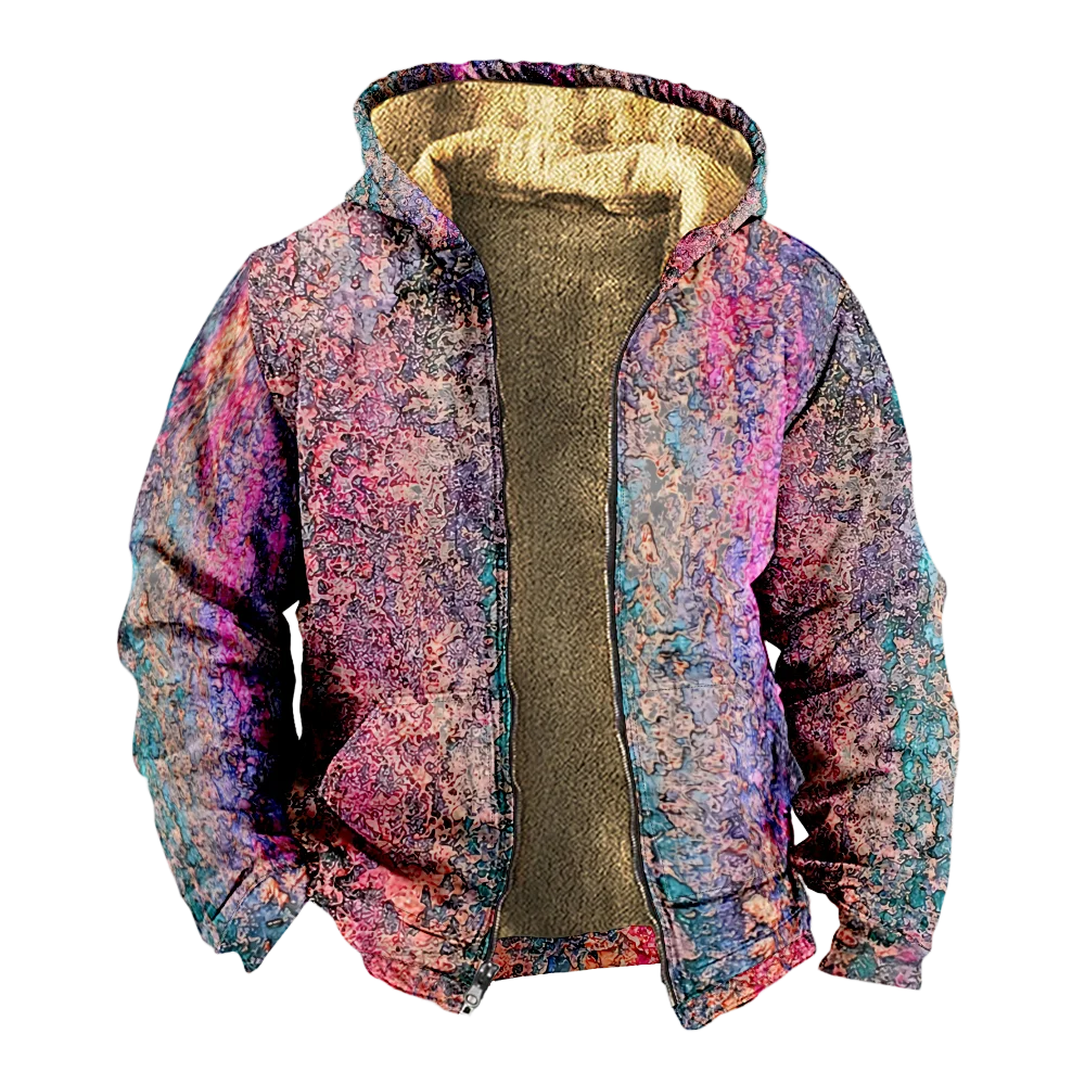 Chaquetas de invierno para hombre, abrigos, ropa de algodón con patrón de tinte anudado Vintage rosa, abrigo, vestido estampado, compras